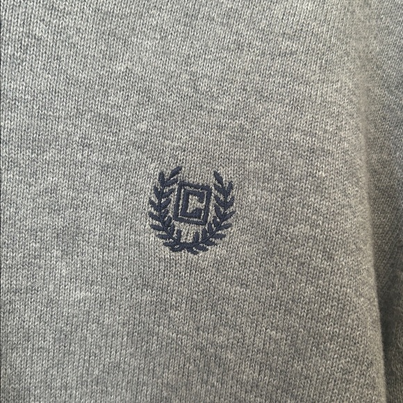 Chaps Cotton Silk Vneck Sweater Mens Size M grey steel heat - Picture 3 of 7